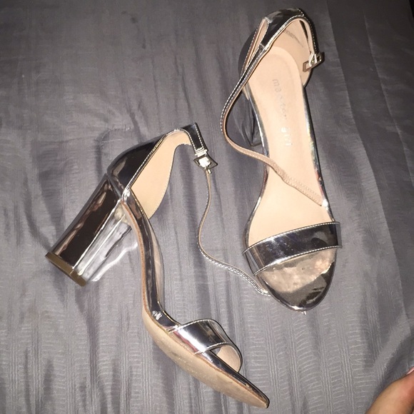 Steven Madden Silver Block Heels - Picture 2 of 3